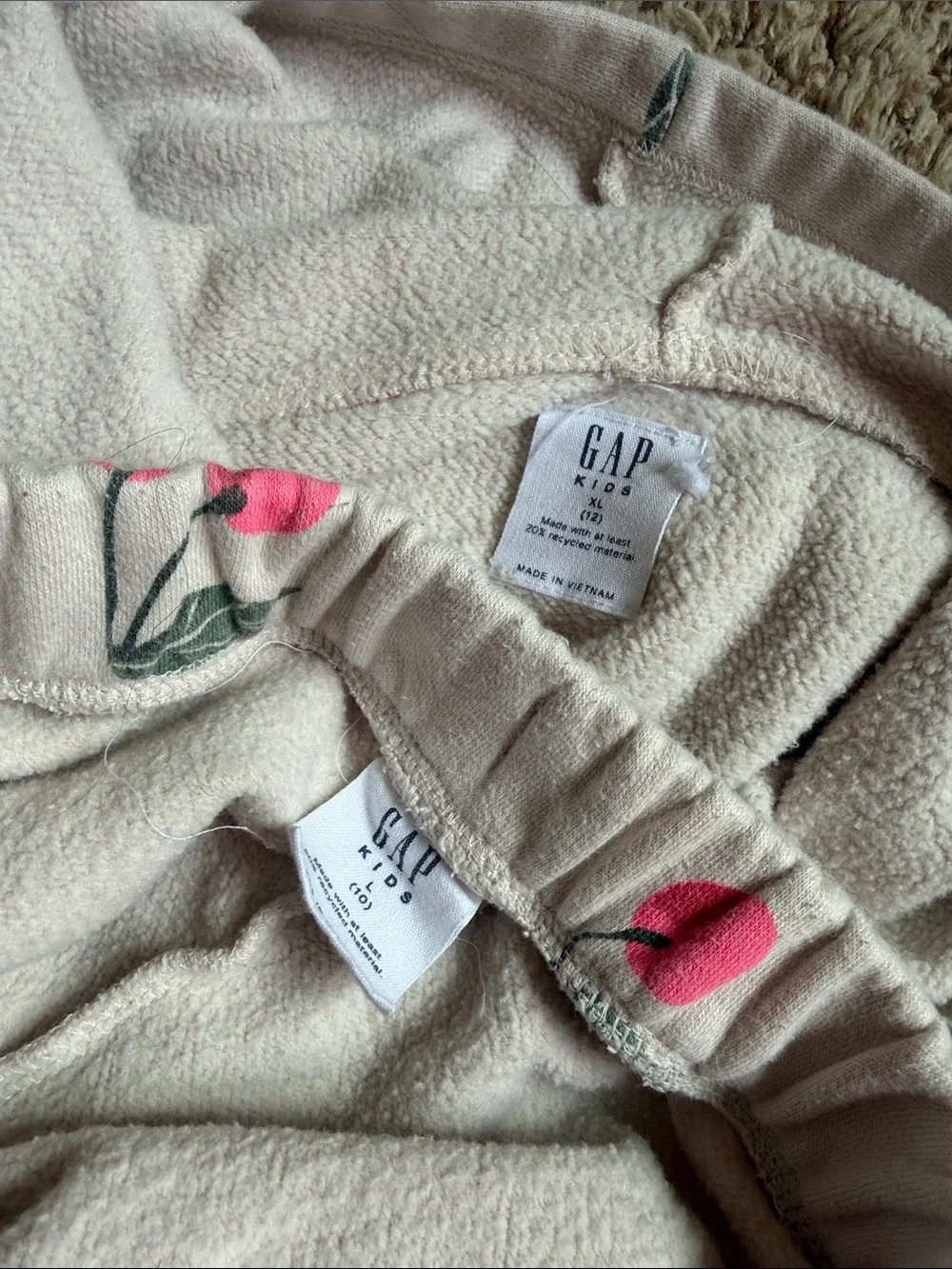 GAP Cream Hoodie & Shorts Set with Pink Cherry Print